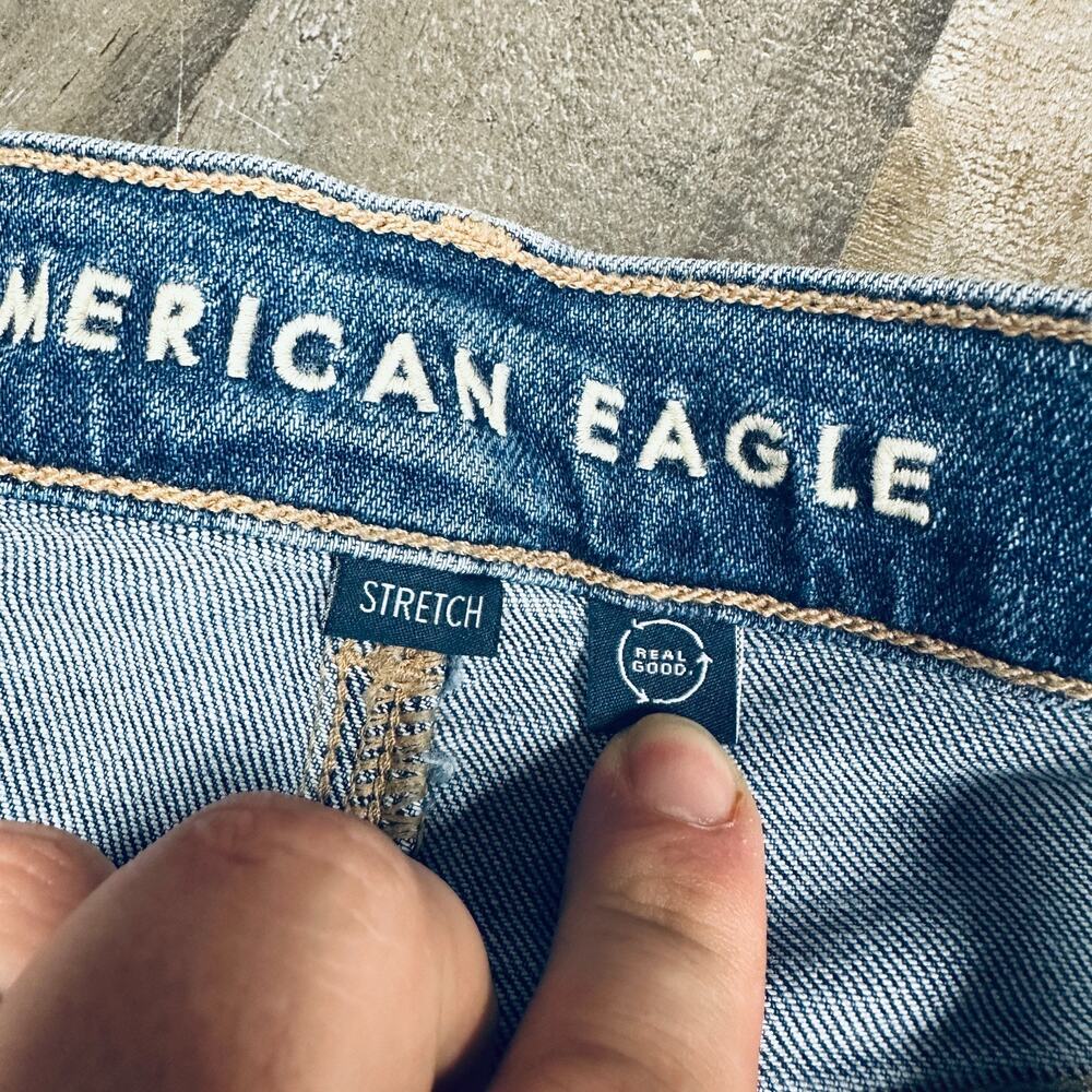 American Eagle Curvy Super High Rise Baggy Straight Jeans Womens 4 X-Long 28x28 - Picture 9 of 12